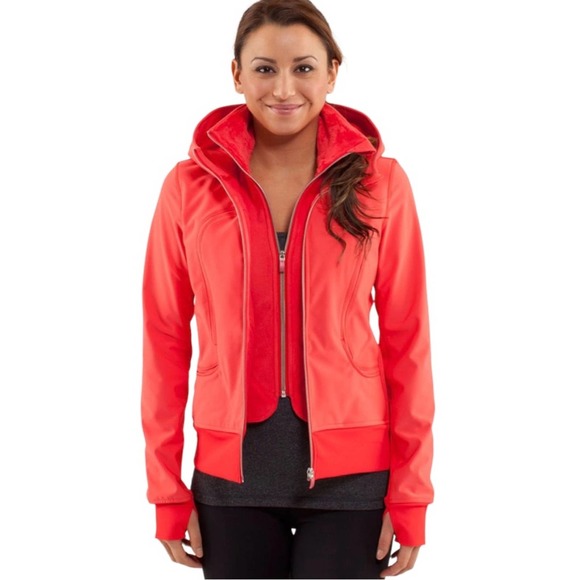 lululemon athletica Jackets & Blazers - Lululemon Zip Up Uba Hoodie Softshell in Love Red Size 8